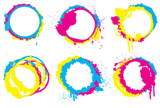 Grunge CMYK Circle Collection