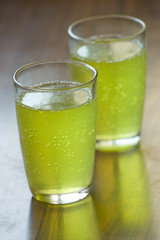 Two glass of chilled lemon mixed juice
