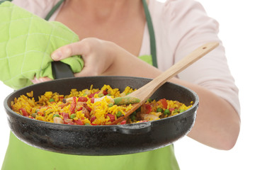 Young woman cooking