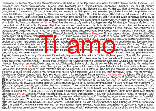 "Ti amo in tutte le lingue del mondo" Stock photo and royalty-free