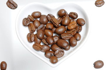 Naklejki  Ziarna kawy. Miłość walentynkowe serce