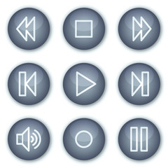 Walkman web icons, mineral circle buttons series
