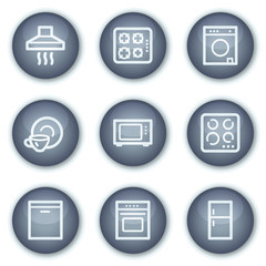 Home appliances web icons, mineral circle buttons series