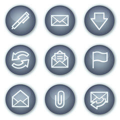 E-mail web icons, mineral circle buttons series