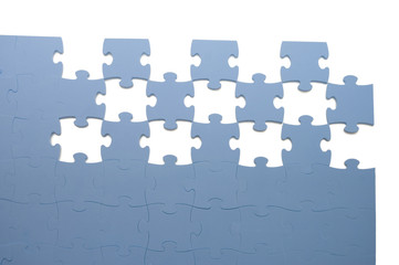 Naklejka premium Slices of puzzle, isolated on white background