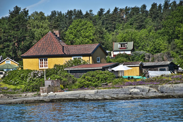 Fototapeta na wymiar Detail of Oslo Fjord, Norway, May 2009