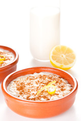 tasty cinnamon rice pudding dessert