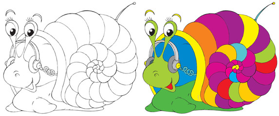 Snail (black-and-white and color illustrations) © Alexey Bannykh