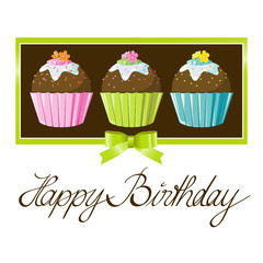 Happy Birthday-Muffins mit Schleife