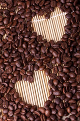 Hearts from coffee
