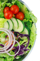 Garden Salad on White Background