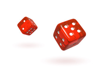 Bouncing Red Semi-Transparent Dice
