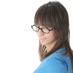 Fototapeta premium Teen student girl in glasses