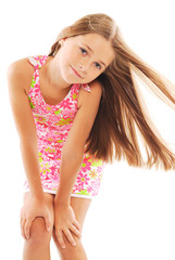 Little blond girl with long hair