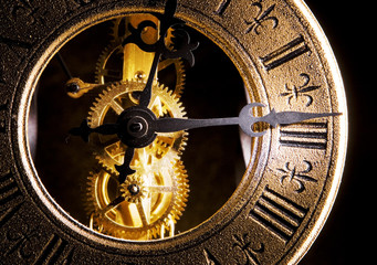 Fototapeta na wymiar Old clock close up view