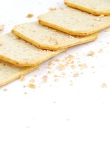 Bunch of rectangular cheese crackers