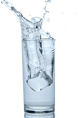 Ice falling in water