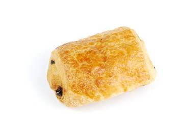 Fresh pain au chocolat (croissant filled with chocolate)