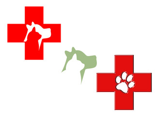 animal hospital logo set