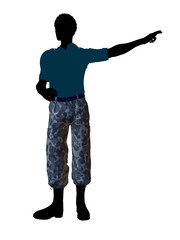 African American Soldier Illustration Silhouette