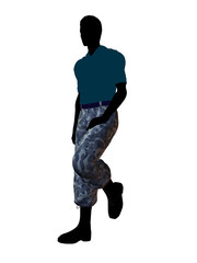 Naklejka premium Male Soldier Illustration Silhouette