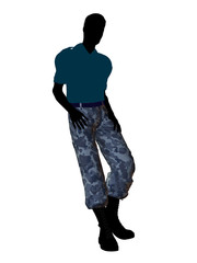Naklejka premium Male Soldier Illustration Silhouette