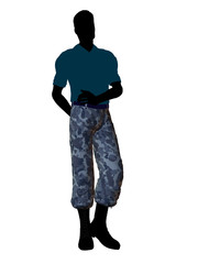 Naklejka premium Male Soldier Illustration Silhouette