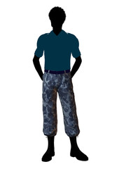 Naklejka premium African American Soldier Illustration Silhouette