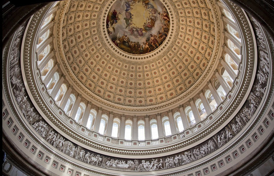 US Capitol Round Dome Rotunda Apothesis George Washington DC