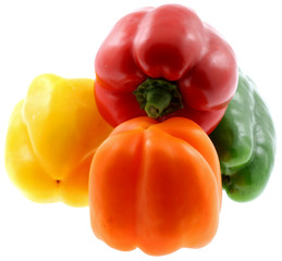 poivrons couleurs fond blanc