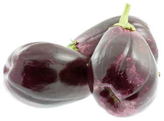 aubergines violettes fond blanc