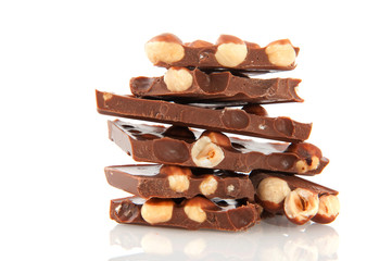 Chocolate bar with hazelnuts
