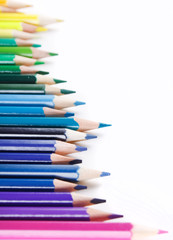 Color pencils on white background.