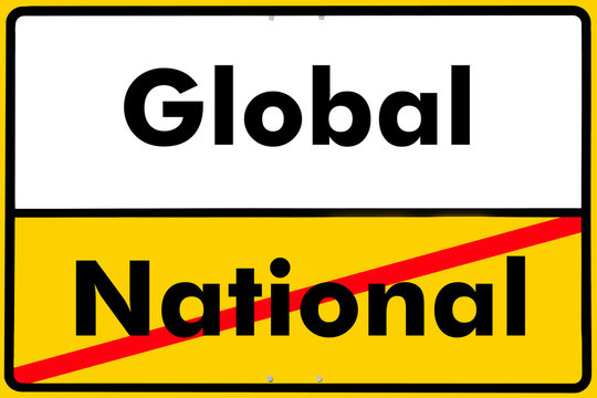 Ortsschild global, national,