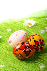 Painted Colorful Easter Eggs