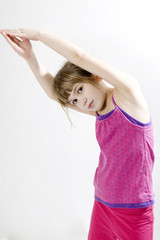 little cute girl doing yoga