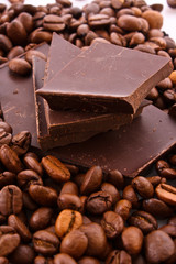 Chocolate and coffee beans