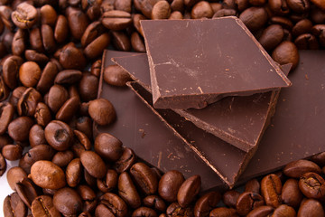 Chocolate and coffee beans