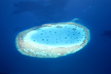 Atoll in the Pacific from the air