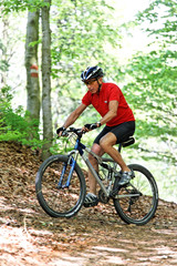 Fototapeta na wymiar Senior with Mountain Bike Bicycle