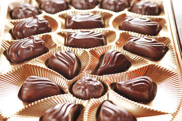 Gold foil box of chocolates