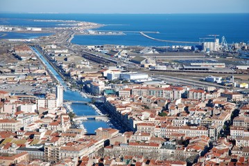 Sète, vue de la ville depuis le mont St Clair