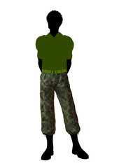 African American Soldier Illustration Silhouette