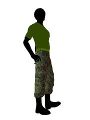 African American Soldier Illustration Silhouette
