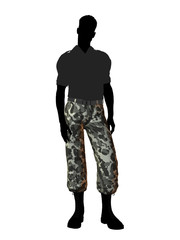 Male Soldier Illustration Silhouette