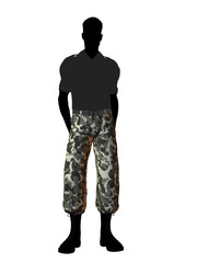 Male Soldier Illustration Silhouette