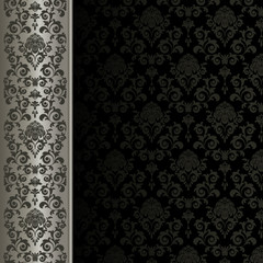 Background with gray flowers and leaves