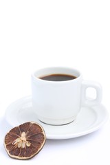 A cup of black coffee