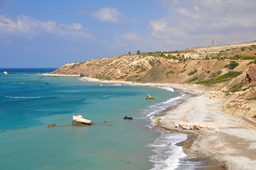 Fototapeta na wymiar Zypern nici - Aphroditefelsen - Panorama