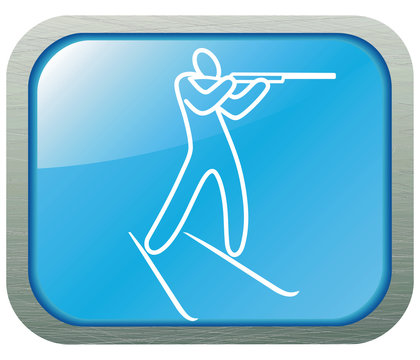 Biathlon  contour icon. Vector illustration.
